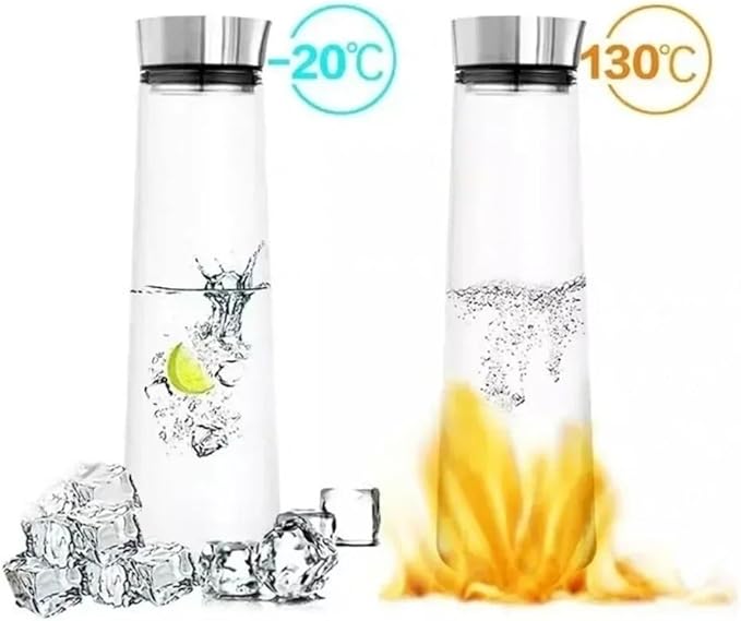 Pitcher Glass Water Pitcher with Lid Glass Pitcher for Refrigerator for Drinking Hot/Cold Water Iced Tea, Coffee, Juice and Homemade Drinks 1L/1.5L Water Pitcher(1000ML)
