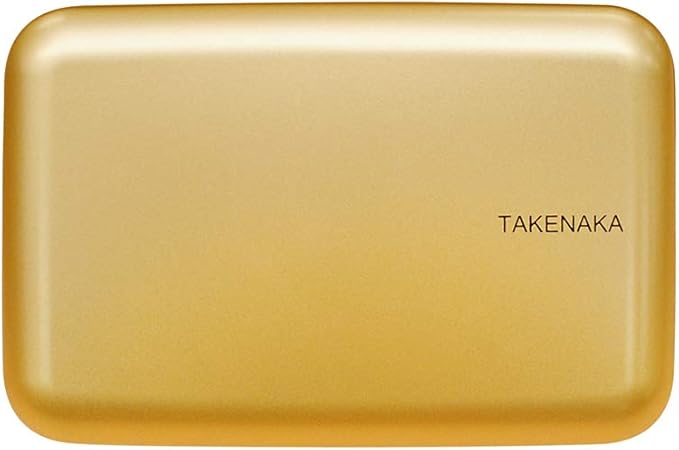 TAKENAKA Bento Nibble Box, Eco-Friendly Lunch Box Made in Japan, BPA and Reed Free, 100% Recycle Plastic Bottle Use, Microwave and Dishwasher Safe, Bento Box (Gold *Band: Orange)