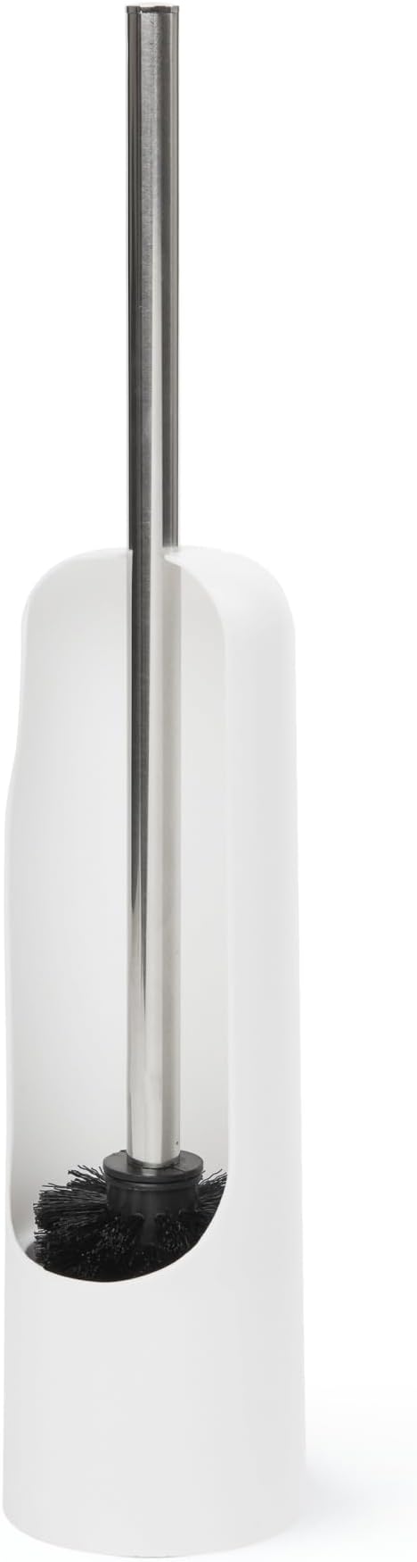 Umbra Touch Toilet Brush with Holder/Stand – Durable, Slim Cleaning Tool with Dense Bristles – Removes Stubborn Stains, White