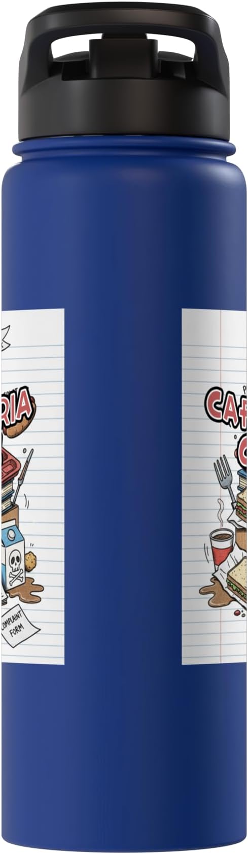 Cafeteria Critic - Student Lunch School Humor Food Chaos Stainless Steel Insulated Water Bottle