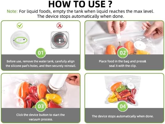 Vacuum Sealer Bags, Double Zipper Seal BPA Free Microwaveable Vacuum Storage Bag for Food
