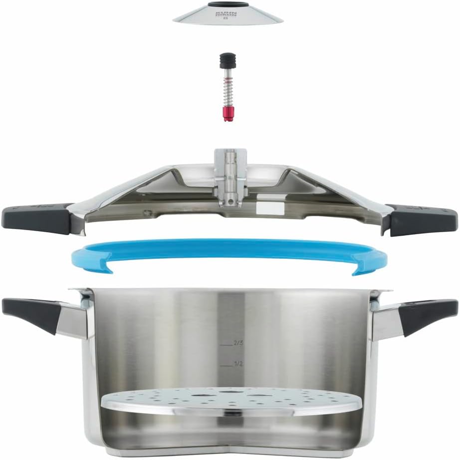 Kuhn Rikon Duromatic Stainless-Steel Saucepan Pressure Cooker - 3.7-Qt