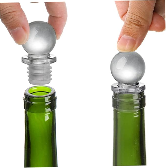 Ipetboom 24pcs Glass Ball Wine Bottle Stoppers with Silicone Seal Decorative Wine Saver Caps for Aromatherapy Perfume Cosmetic Bottles Portable Airtight Seal to Keep Beverages Fresh and