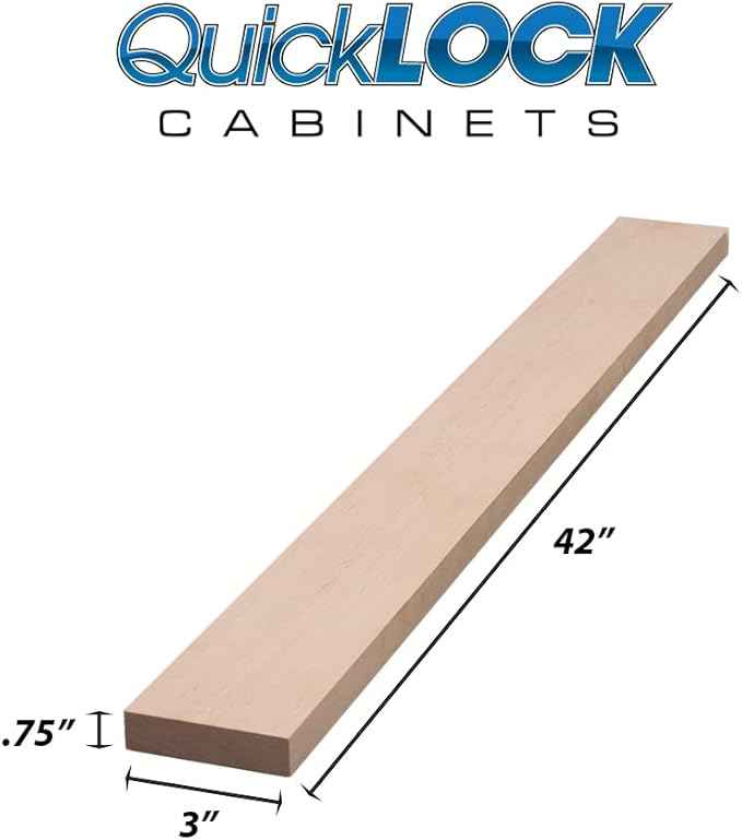 Quicklock RTA (Ready-to-Assemble) 42" Tall Wall Kitchen Cabinets - Shaker Style | 100% Hardwood | Made in America | Soft Close Hardware (Raw Maple, .75"X3"X42" Filler)
