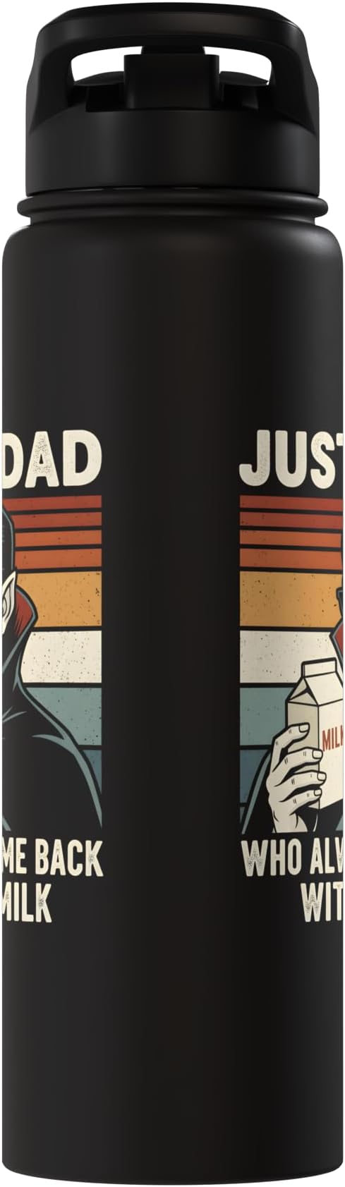 Vampire Dad Who Always Came Back With The Milk Retro Sunset Stainless Steel Insulated Water Bottle