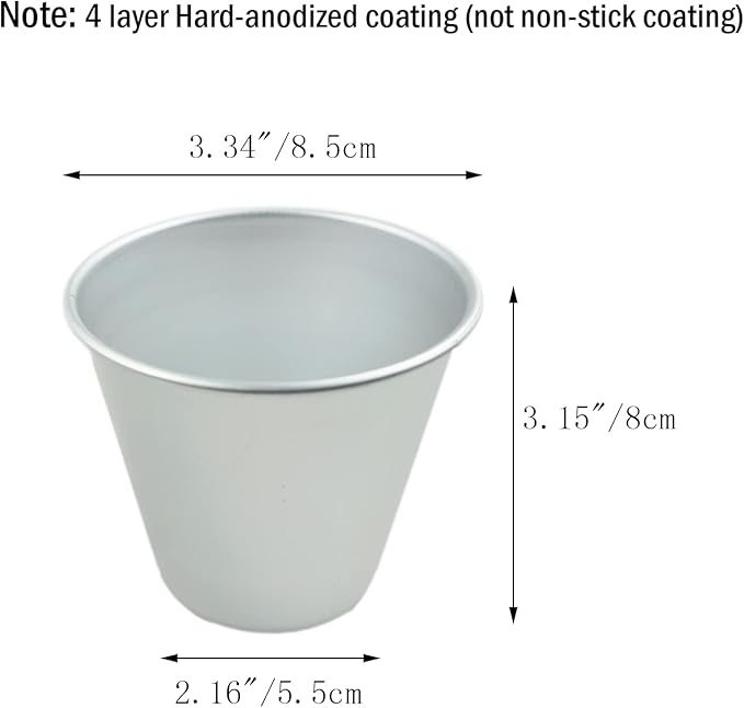 6 Packs Popover Pan， Large Individual Muffin Mold, Aluminium Pudding Cup, Chocolate Molten Mould, Raspberry Souffle Baking Maker, Brownie Tumbler -for Pie, Egg Tart, Cake (Size 3.4"x 3.2")