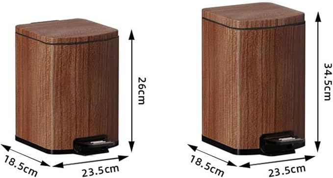 Trash Bin Kitchen Vintage Style Pedal Bin Household Stainless Steel Rubbish with Lid, Removable Inner Bucket Garbage Bin(Small)