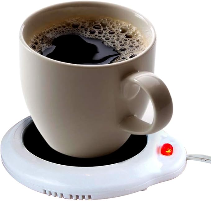 Eutuxia Mug Warmer for Home & Office. Great for Warming Up Cups, Coffee Mugs, Wax, and Beverages on Desks, Tables & Countertops. Electric Heated Plate Warms Quickly. Enjoy Hot Drinks on Cold Days.