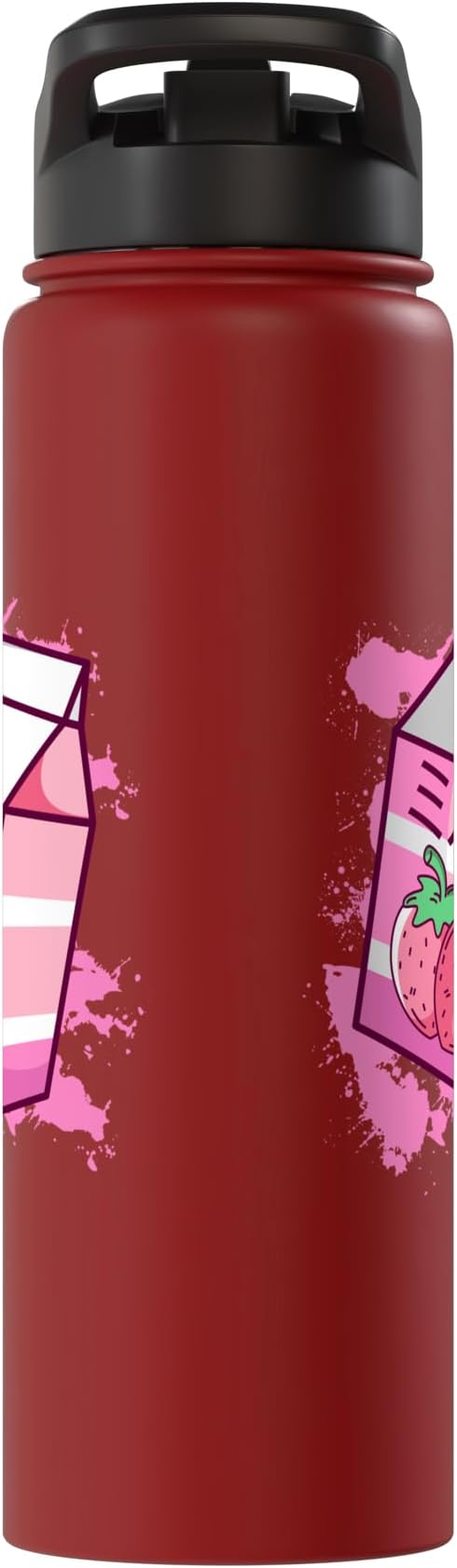 Kawaii Japanese Pink Retro 90s Strawberry Milk Carton Stainless Steel Insulated Water Bottle