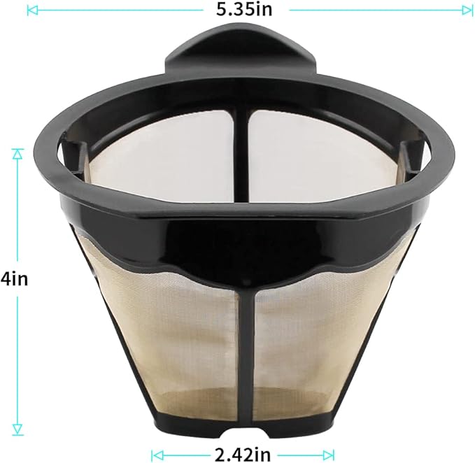 Replacement Parts 2pcs Cone Reusable Coffee Permanent Filters, Compatible with Ninja Coffee Maker CM305, CP301, CP307C,CM401