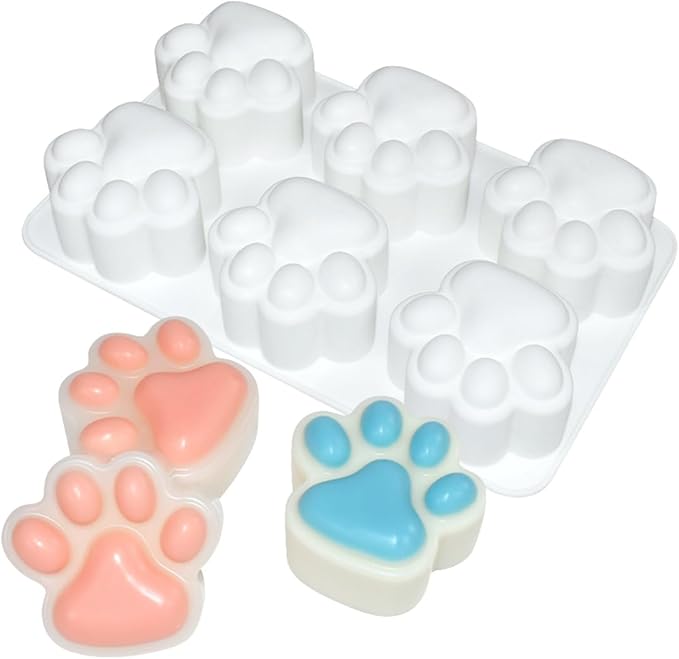 Silicone Chocolate Molds 3D Cat Paw, Non-Stick Silicone Mold for Creating Individual Portions Mousse Cake, Pastry, Chocolate, Ideal for Professional-Looking Dessert (E_ Cat Paw)