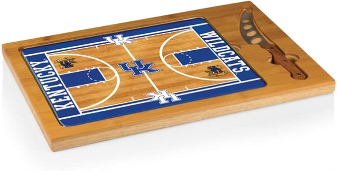 PICNIC TIME NCAA Icon Glass Top Cutting Board & Knife Set, Cheese Boards Charcuterie Boards, Serving Platter, (Parawood & Bamboo)