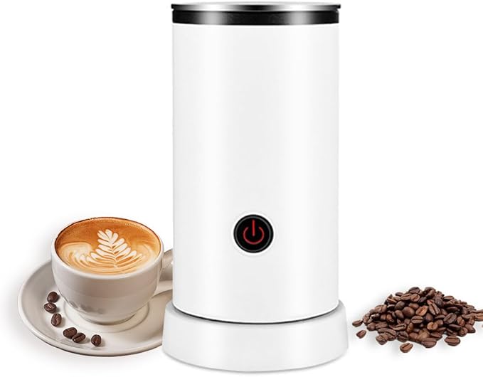 Matybobe Electric Milk Frother 4-in-1 600W 240ml/8.12oz Hot and Cold Milk Foamer Silent Operation Anti Slip Stainless Steel Milk Steamer for Latte Cappuccinos Macchiato Hot Chocolate Milk