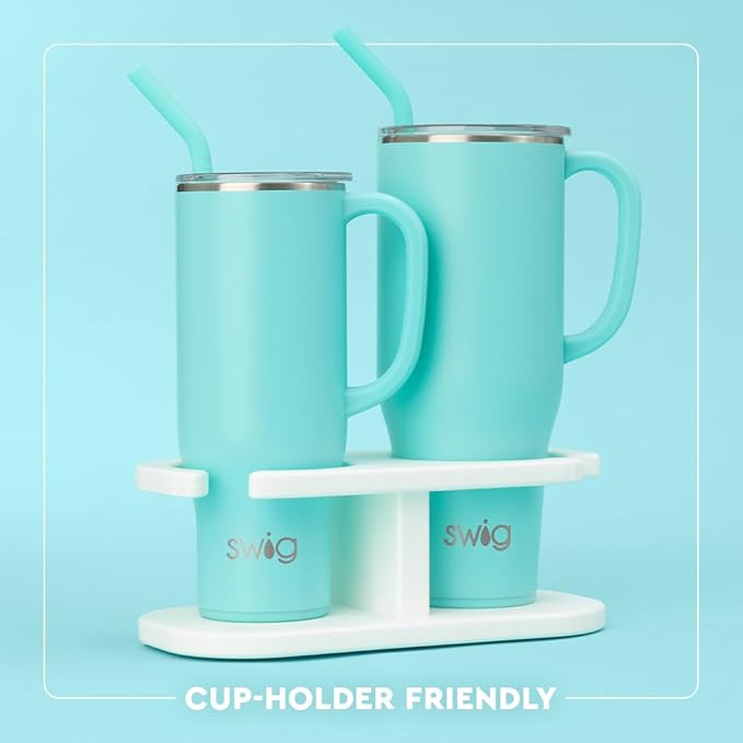 Swig Life 40oz Mega Mug, 40 oz Tumbler with Handle and Straw, Cup Holder Friendly, Dishwasher Safe, Extra Large Insulated Tumbler, Stainless Steel (Wild Thing)