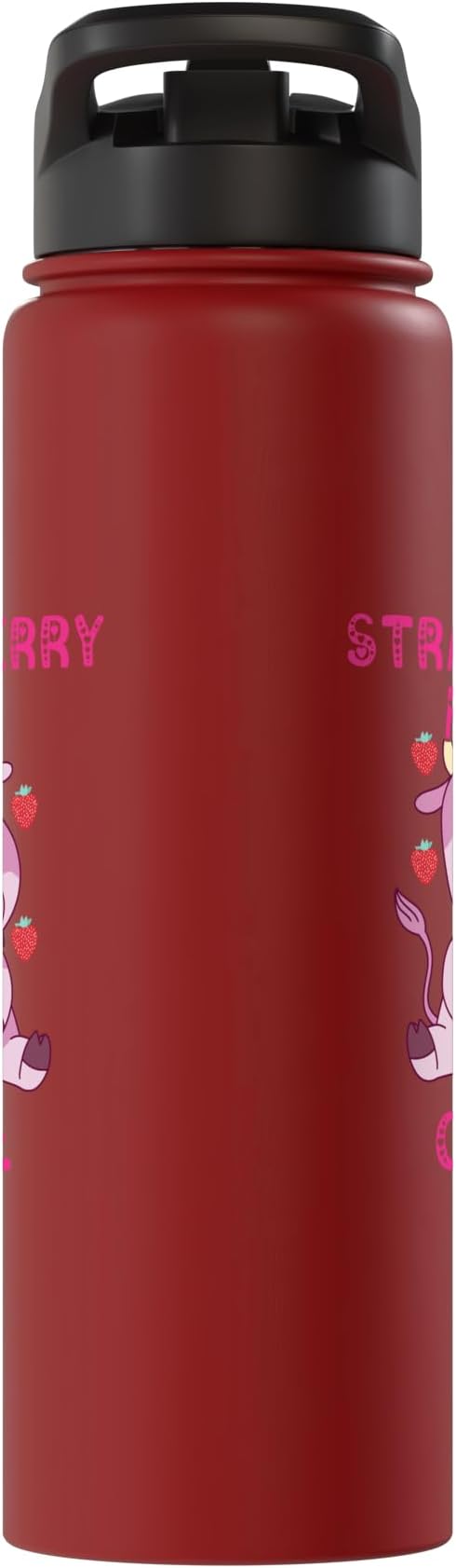 Strawberry Milk Girl Japanese Strawberry Shake Cute Pink Cow Stainless Steel Insulated Water Bottle