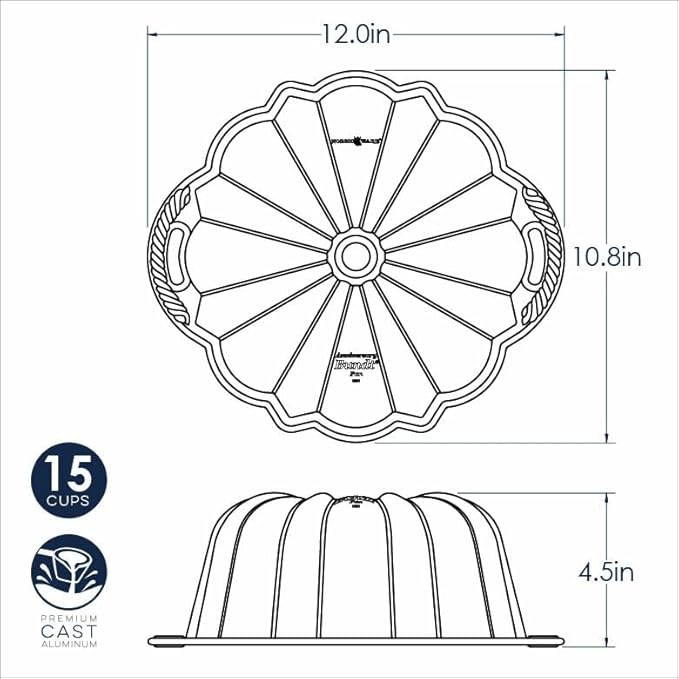 Nordic Ware Anniversary Bundt, 15 Cup, Silver