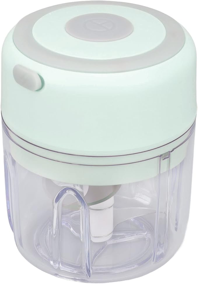 Electric Garlic Chopper, Mini Electric Garlic Chopper Large Capacity Powerful Motor 304 Stainless Steel Food Processor 250ml (Green) Baby Food Grinder