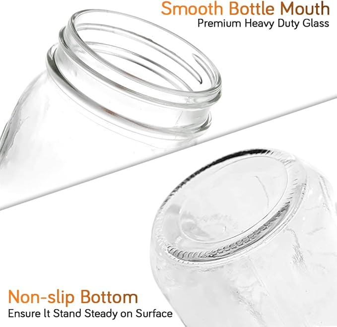 Showvigor 2 Pack Regular Mouth Mason Jars 16oz Glass Canning Jars with Airtight Lids for Preserving, Jam, Honey, Jelly, Wedding Favors, Sauces, Meal Prep, Overnight Oats, Salad