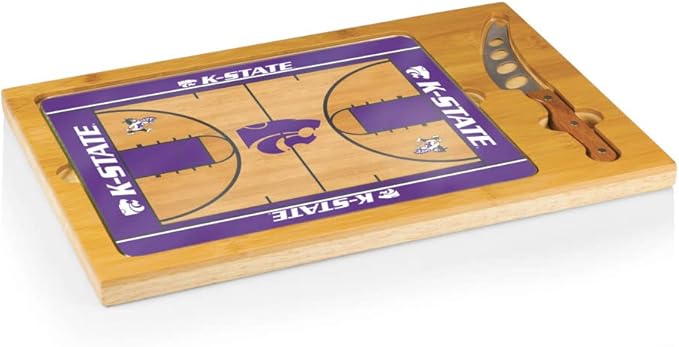 PICNIC TIME NCAA Icon Glass Top Cutting Board & Knife Set, Cheese Boards Charcuterie Boards, Serving Platter, (Parawood & Bamboo)