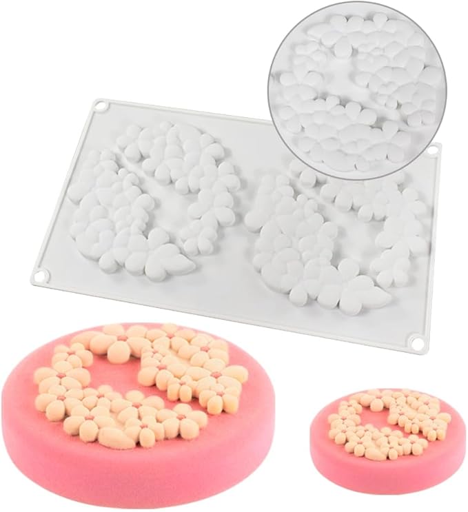Flower Cloud Shaped Donut Silicone Mold Fondant Cake Mold DIY Chocolate Baking Tools Cake Decoration Accessories Bakeware (Cloud Flower L_11.84 X7 X0.4 inch)