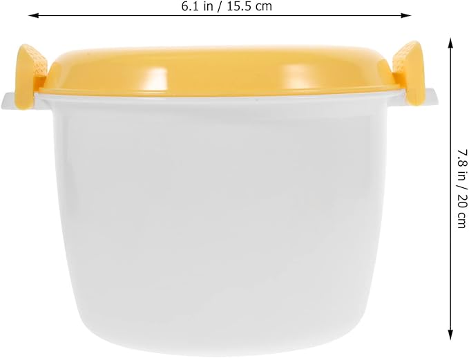 SHERCHPRY Microwave Rice Cooker Small 4 Cup Multifunctional Microwaveable Rice Steamer with Locking Lid for Cooking Vegetables Noodles Compact Kitchen Appliance 7.87X7.87X6.10In