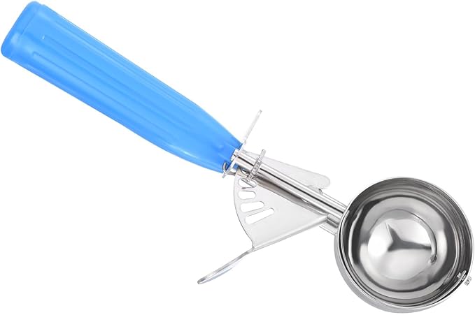 PATIKIL 2 Ounce Ice Cream Scoop with Trigger, Stainless Steel Portion Cookie Scoop with Thumb Trigger for Cookie Dough Cupcake Batter Baking, Blue 60ML