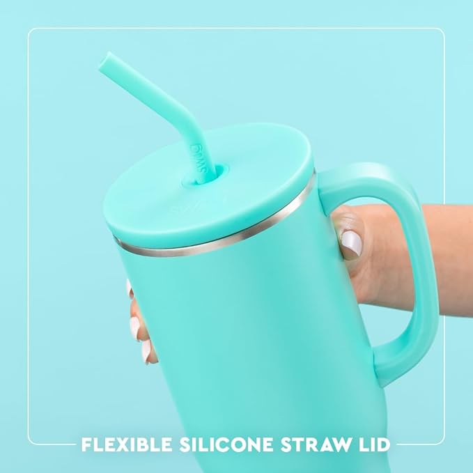 Swig Life 40oz Mega Mug, 40oz Tumbler with Handle and Straw, Extra Large Insulated Tumblers, Cup Holder Friendly Travel Mug (Check Yes)