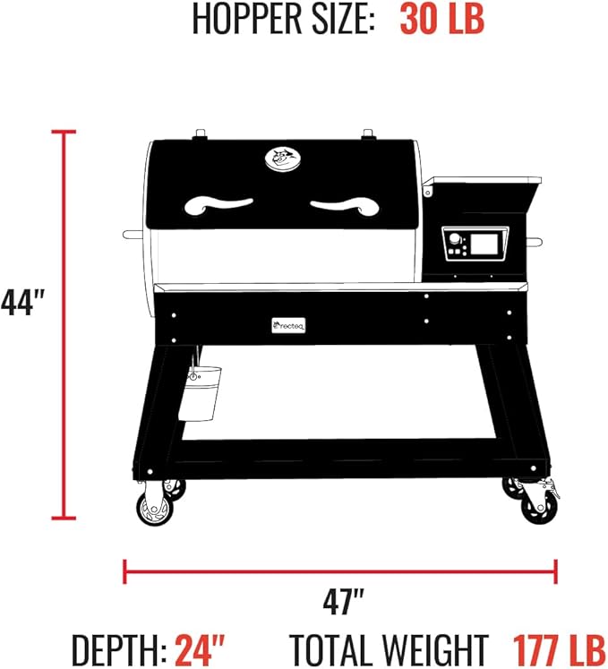 recteq Pellet Grill - Deck Boss 800, Pellet Smoker Grill, Wi-Fi-Enabled, Electric Pellet Grill, Grilling Essentials Bundle