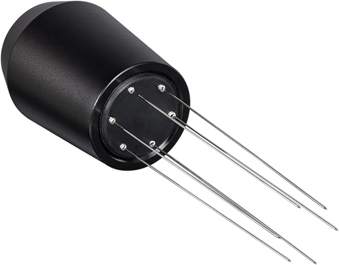 WDT Espresso Distribution Tool, MATOW 6 Prongs Coffee Needle Distribution Tool with Stand - Needle Espresso Distribution Stirrer - 0.4mm Thick Wires - Anodized Aluminum Handle and Stand