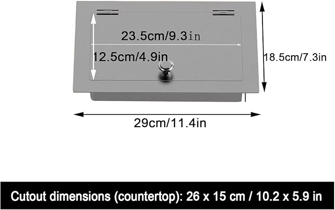 304 Stainless Steel Bin Cover, Countertop Trash can Lid, with a Central Pivot, the Lid can be Lifted, for Kitchen Cabinet, Bar & Bathroom(White)