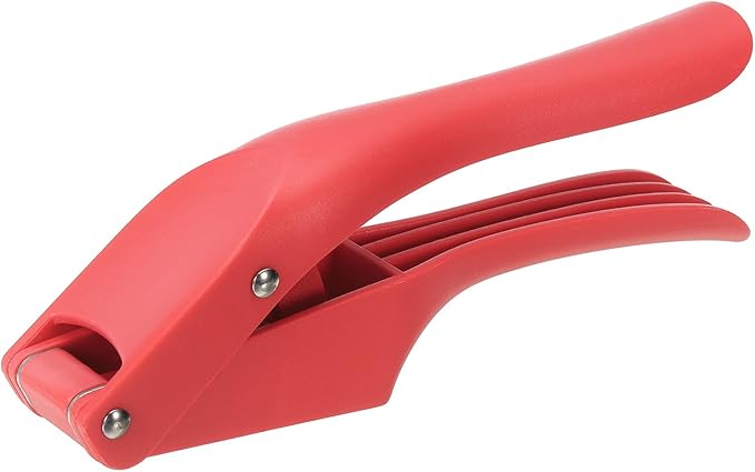 uxcell Garlic Press, 7.5 Inch Stainless Steel Garlic Slicer Crusher Tool Kitchen Utensil for Home Cooks and Professional Chefs, Red