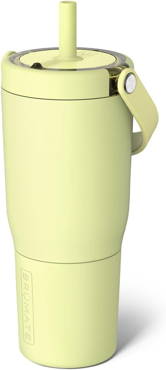 BrüMate Resa 25oz 100% Leakproof Travel Tumbler w/Handle & Straw | Flexible SoftSip Straw | Silicone Sleeve for Durability | Stainless Steel | Cup Holder & Travel Friendly Water Bottle (Prickly Pear)