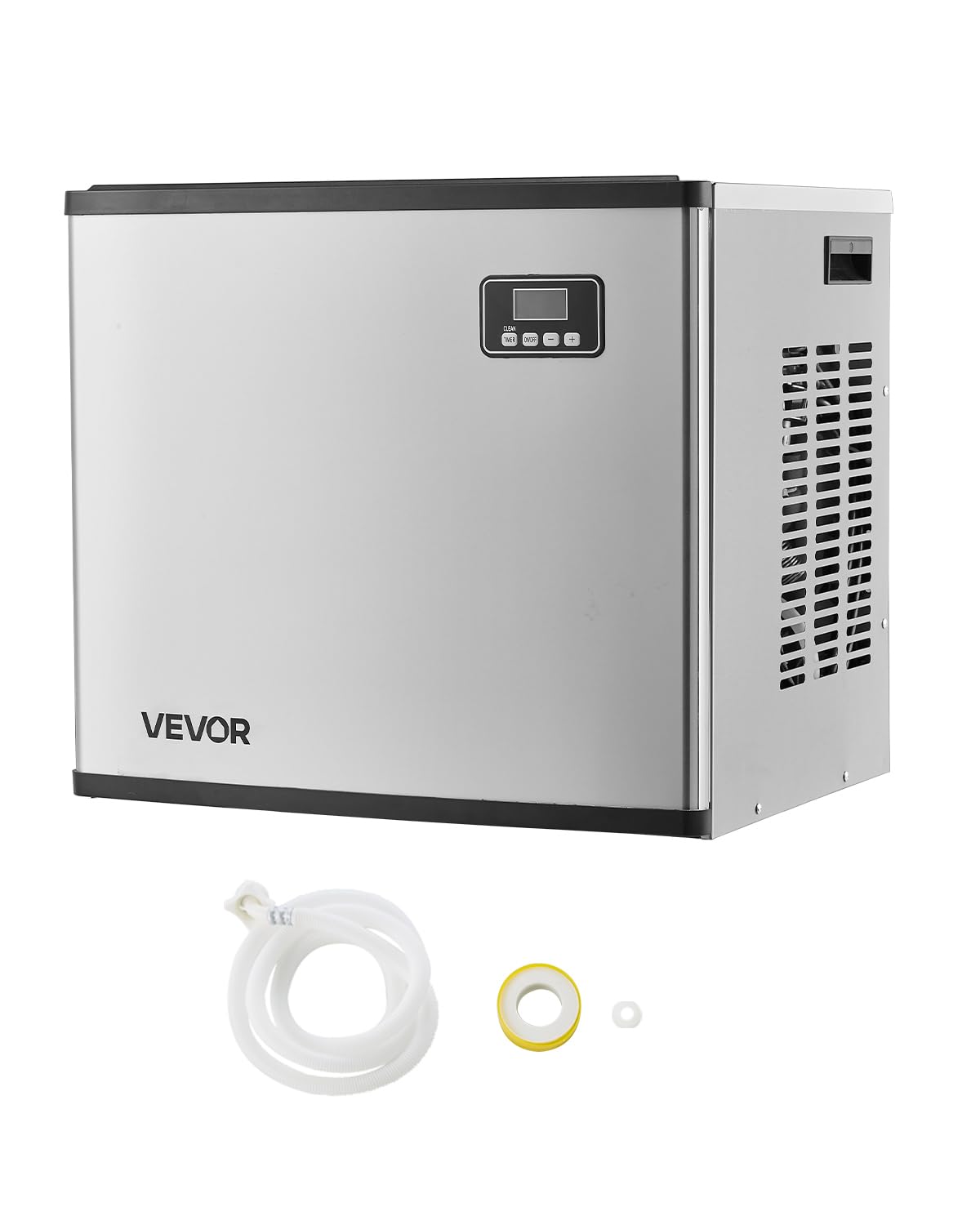 VEVOR Commercial Ice Maker Machine - Head, 360 Lbs/Day Stainless Steel Ice Machine with Self-Cleaning, Scheduled Ice-Making, Adjustable Thickness, Ideal for Restaurant Bar Cafe Hotel - Head Only