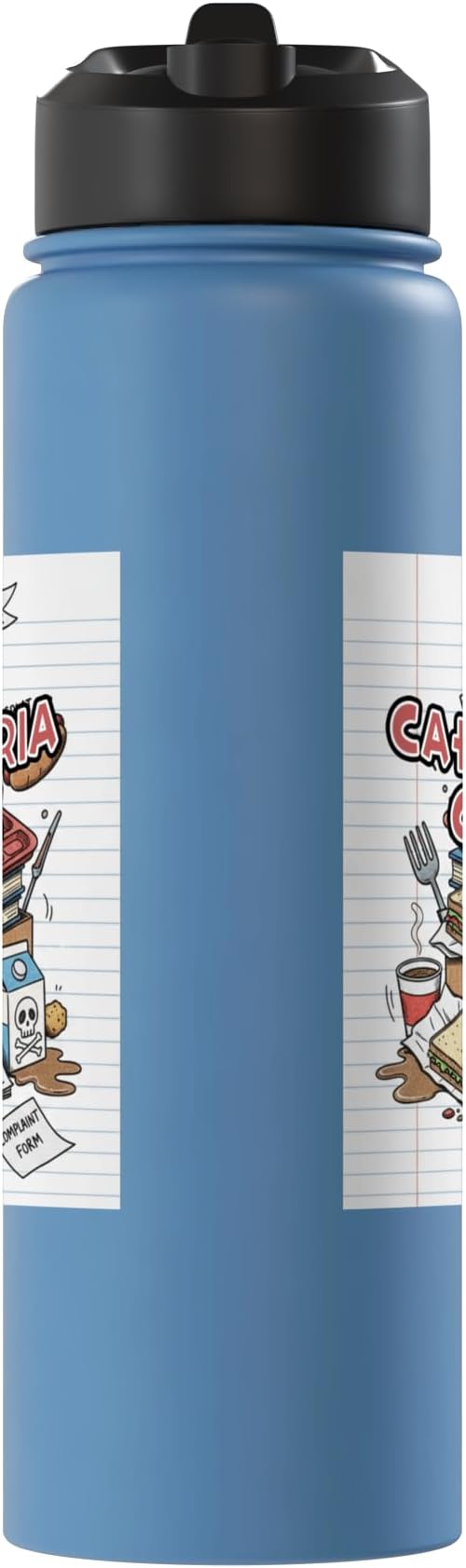 Cafeteria Critic - Student Lunch School Humor Food Chaos Stainless Steel Insulated Water Bottle