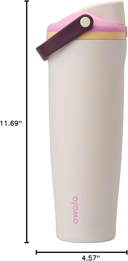 Owala FreeSip Sway Insulated Stainless Steel Water Bottle with Two-Way Spout, Built-In Straw and Bucket Handle, Made for Travel, School, and Sports, 40oz, BPA Free, Leak Proof, Daybreak