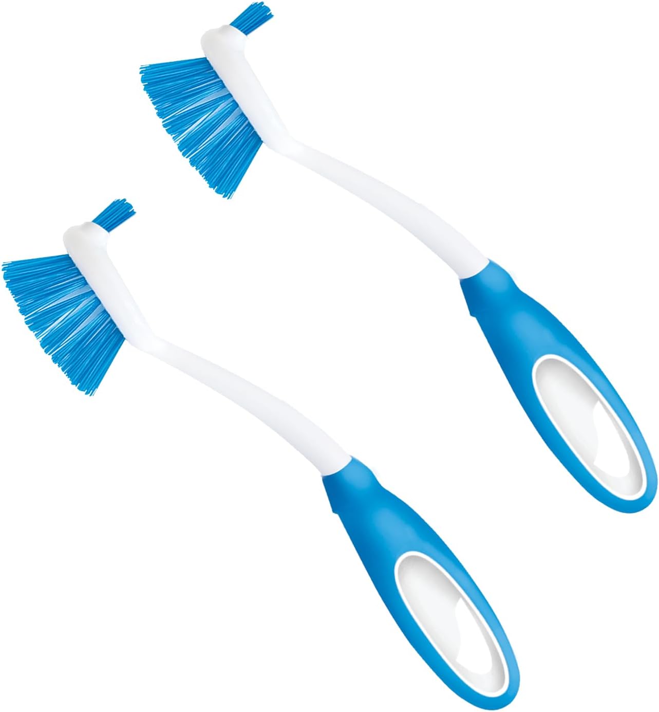 LOLA Pro Dish Brush Kitchen Scrubber | Poly Fiber Bristle | Built-in Food Scraper | Comfort Rubber Non-Slip Handle | Safe for Non-Stick & Coated Cookware | Dishwasher Safe for Cleaning 2 CT