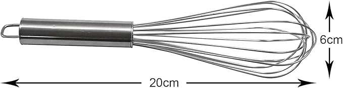 NZM 8 inch Stainless Steel Whisk, Professional Whisk for Kitchen, Balloon Wire Whisks for Cooking