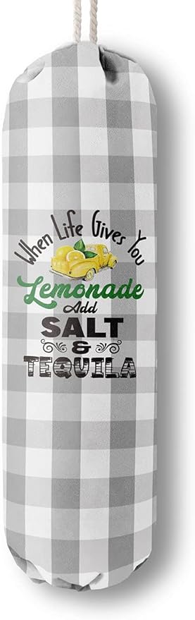 Grocery Bags Holder Organizer for Shopping Bags，Wall Mount Plastic Bags Storage Container Dispensers，Lemons Add Sal, Gift for Women Mother Grandmother Friend
