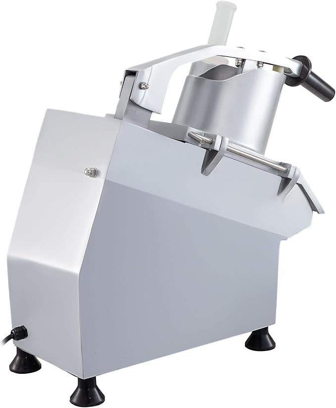 VEVOR Commercial Food Processor 2 Feeding Holes, 550W Electric Vegetable Slicer 1600 RPM, Stainless Steel Vegetable Processor Detachable 6-blades, 3mm/4mm/7mm Shred, 2mm/4mm Slice
