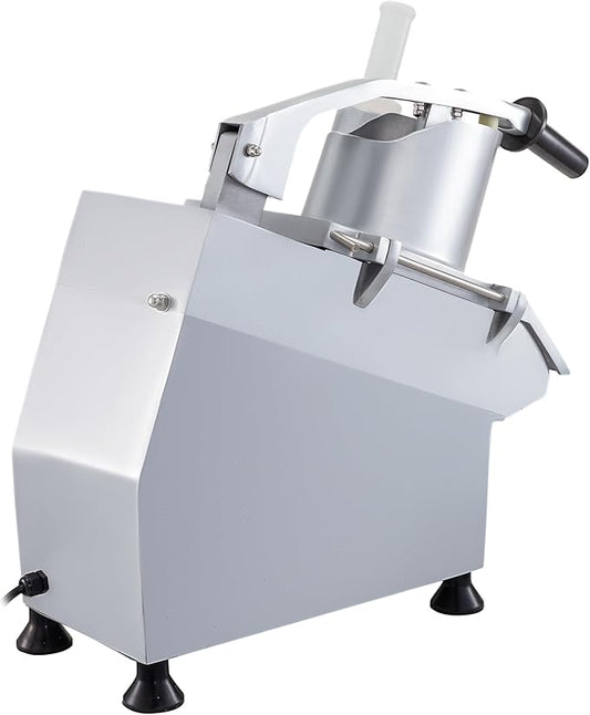 VEVOR Commercial Food Processor 2 Feeding Holes, 550W Electric Vegetable Slicer 1600 RPM, Stainless Steel Vegetable Processor Detachable 6-blades, 3mm/4mm/7mm Shred, 2mm/4mm Slice