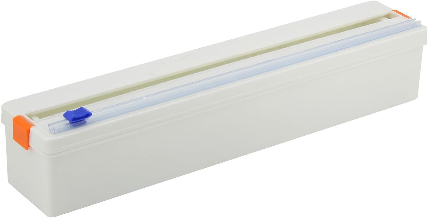 Plastic Wrap Dispenser with Cutter, Refillable Cling Film Dispenser with 12 inch328Ft Cling Film