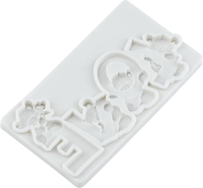 Bear Silicone Fondant Molds Bear Chocolate Candy Mold For Teddy Bears Cake Decoration Wedding Birthday Party Cupcake Topper Polymer Clay Gum Paste Set of 4