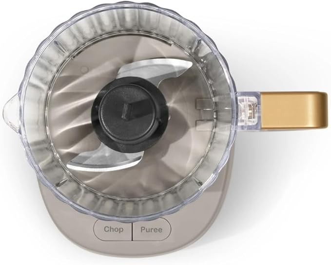 3-Cup Mini Food Chopper 250W with Bowl, Electric Food Processor, Chop & Puree Function, Dishwasher Safe Parts, Safety Lid, Compact Kitchen Appliance (Porcini Taupe)