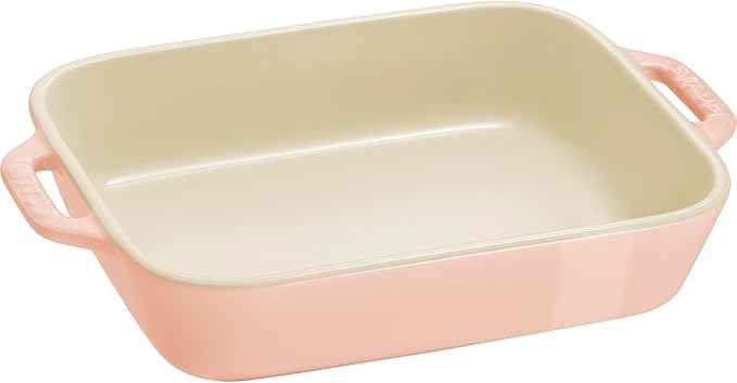 Staub Ceramic 2-pc Rectangular Baking Dish Set - Macaron Pastel Pink