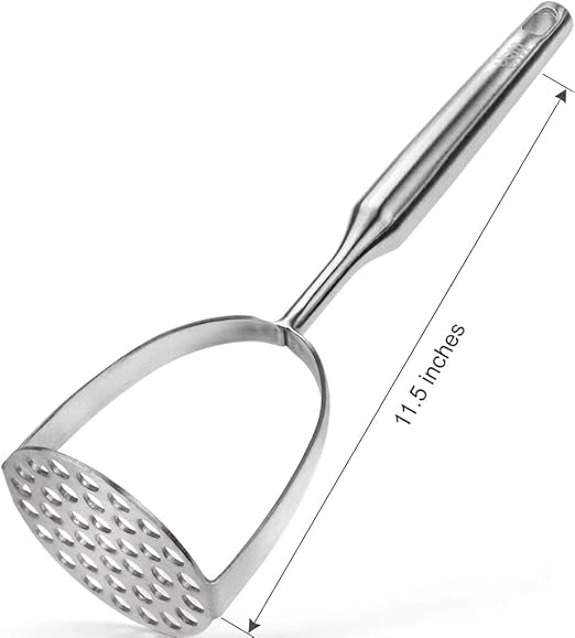 YBM Home Potato Masher and Vegetable Mashing Utensil Tool, Stainless Steel Hand Masher and Presser, Silver 2411-1