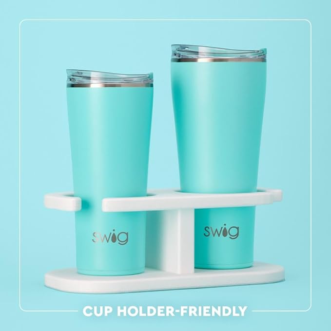 Swig Life 32oz Insulated Tumbler, Travel Coffee Tumbler with Lid, Cup Holder Friendly Travel Coffee Mug, Stainless Steel with Lid (Sun Chaser)