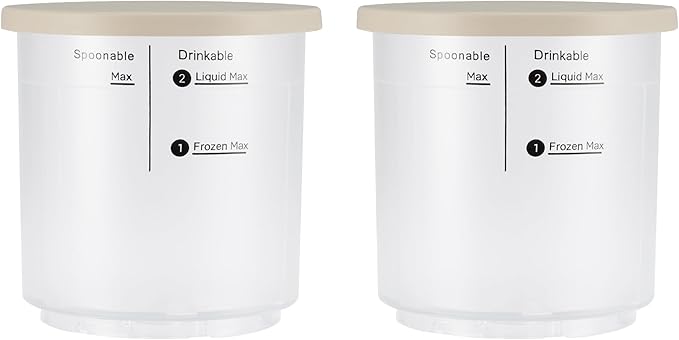 BLACK+DECKER Perfect Pint Ice Cream Maker Accessories – 2-Pack 1-Pint Replacement Jars, Extra Containers for Ice Cream, Gelato, Sorbet & Frozen Yogurt