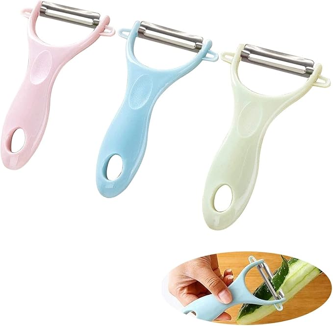 Potato Peelers 3 Pack, Fruit Peelers Potato Peeler, Cucumber, Apple Peelers for kitchen Original Vegetable Peeler-Set of 3 (Stainless Steel)