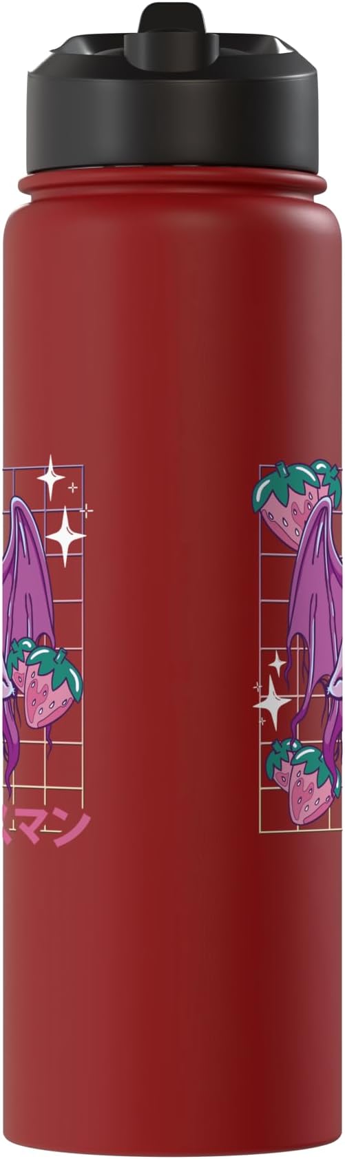 Kawaii Mothman Strawberry Milk Shake Carton Stainless Steel Insulated Water Bottle