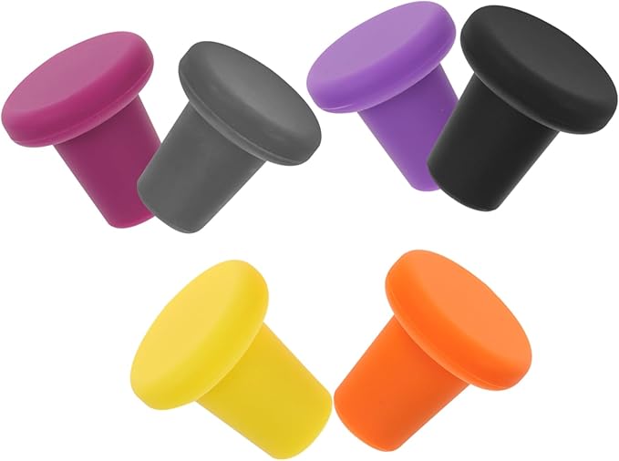 OUNONA 30pcs Silicone Wine Stoppers Reusable Bottle Caps for Airtight Sealing Deep Grey for Wine Preservation and Party Use